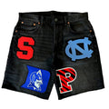 SDNP “College Edition Patch Work” Jean Shorts - Black