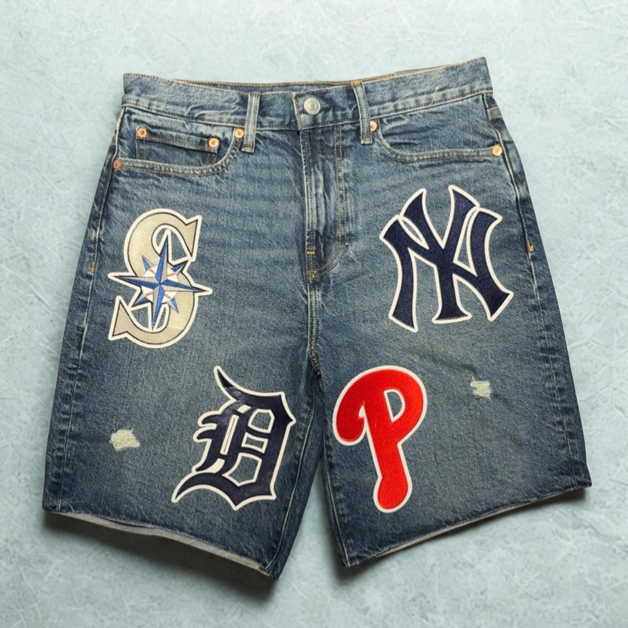 SDNP "Patch Work" Jean Shorts
